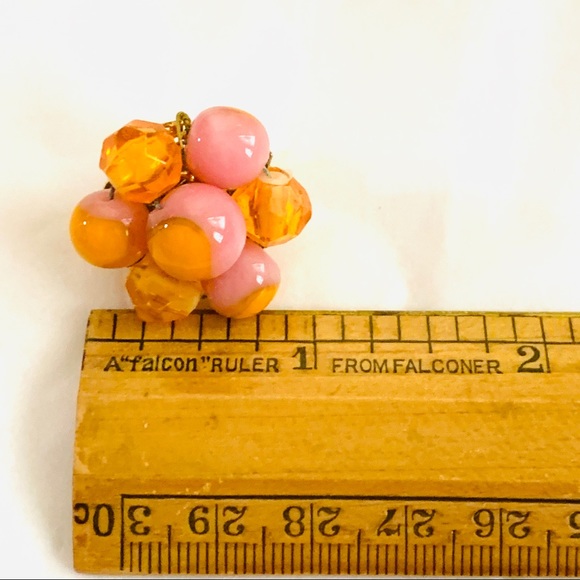 Hobe Vintage Art Glass Earrings cluster Clip Backs - Picture 4 of 7